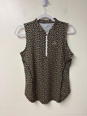 Rhoback ‎Fresh Squeeze 1/4 Zip Sleeveless Polo Tank Women's Size Small